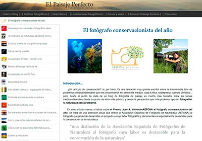 Portada Blog El paisaje perfecto