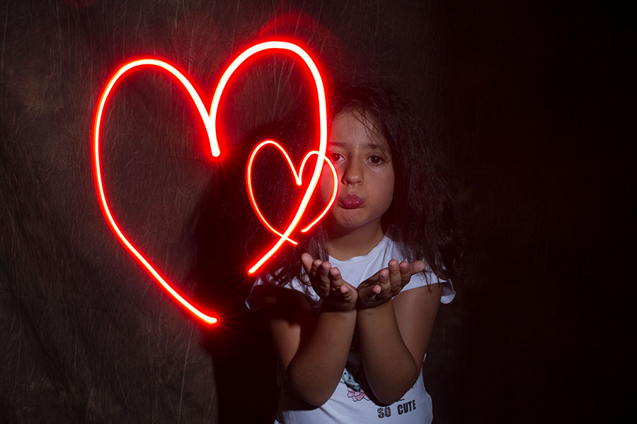 Foto niños divertida, light painting