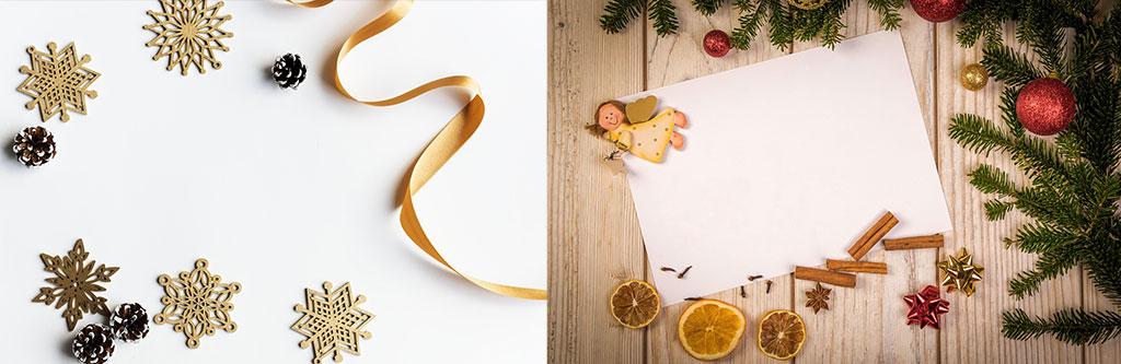 Fotografía de Navidad, ejemplo de bodegón, bodegones cenitales