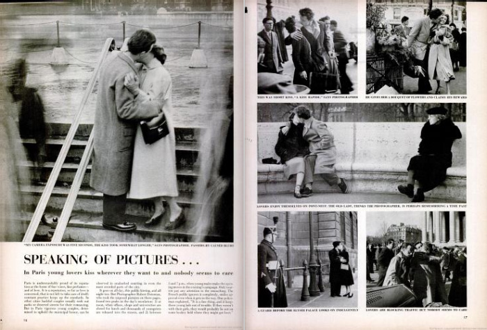 Artículo de la revista Life Magazine con las fotografías de Robert Doisneau