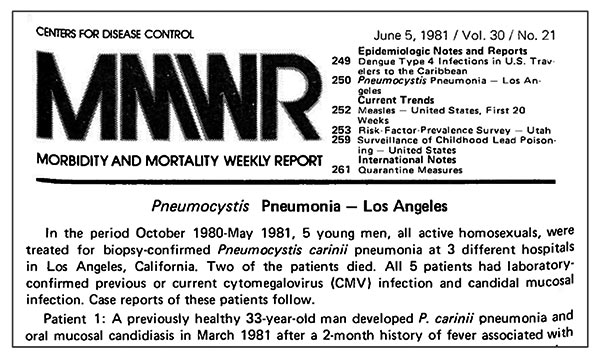 Nota prensa de los médicos en 1981 tras la aparición de los primeros casos