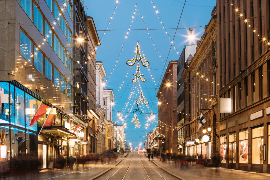 Luces de navidad en la ciudad